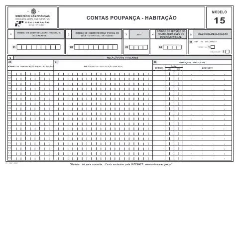 Pré-visualização do documento Guia Completo sobre o Modelo 15 - Contas Poupança Habitação — Impostos (CERFA n°Modelo 15)