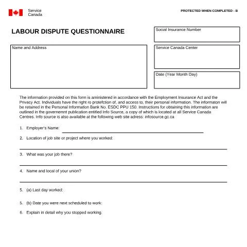 Document preview: Navigating the INS5248 Labour Dispute Questionnaire — Work & employment (CERFA n°INS5248)