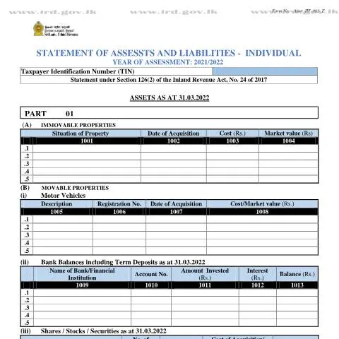 Document preview: Understanding the Importance of the Statement of Assets and — Taxes (CERFA n°Asmt_IIT_003_2021)