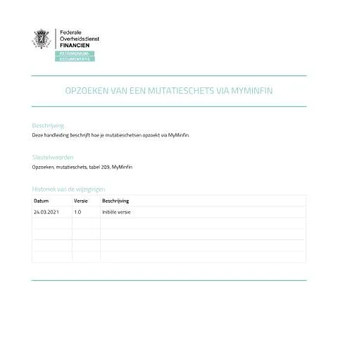 Aperçu du document Comprendre le rôle du formulaire Opzoeken_mutatieschets en Belgique — Démarches administratives (CERFA n°MMF_opzoeken_mutatieschets)