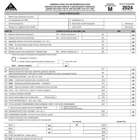 Document preview: Panduan Lengkap Borang Pembetulan Cukai M 2024 — Cukai & percukaian