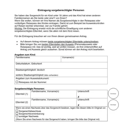 Dokumentvorschau: eintragung sorgeberechtigter personen in münchen: anleitung — Personenstand & Ausweis (eintragung_sorgeberechtigte)