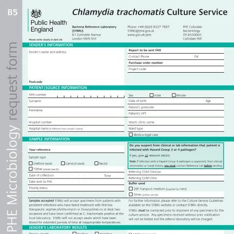 Document preview: Understanding the Chlamydia Trachomatis Culture Service Request Form — Health