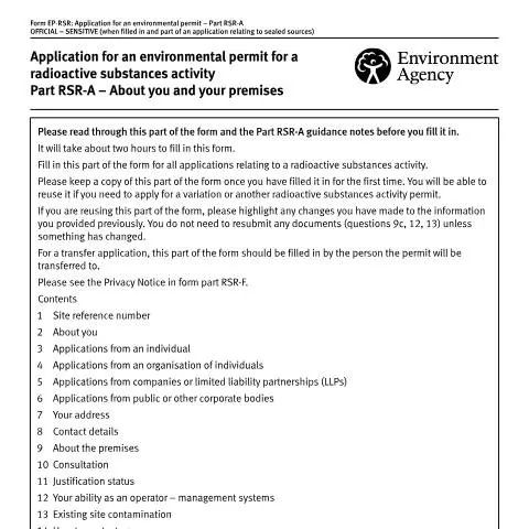 Document preview: How to Apply for Radioactive Substances Environmental Permits — Government & admin