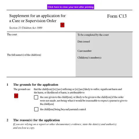 Document preview: Navigating Form C13: Essential for Child Protection — Legal & justice