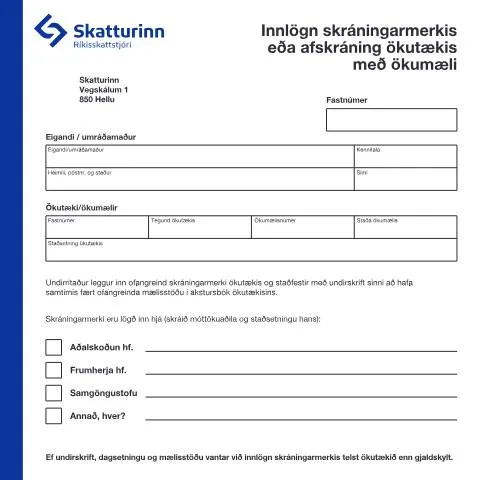 Document preview: Skref til innlagnar skráningarmerkis ökutækis — Stjórnsýsla (CERFA n°RSK 18.22)