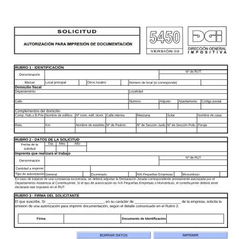 Vista previa del documento Importancia del Formulario 5450 en la gestión fiscal uruguaya — Trámites administrativos (CERFA n°5450)