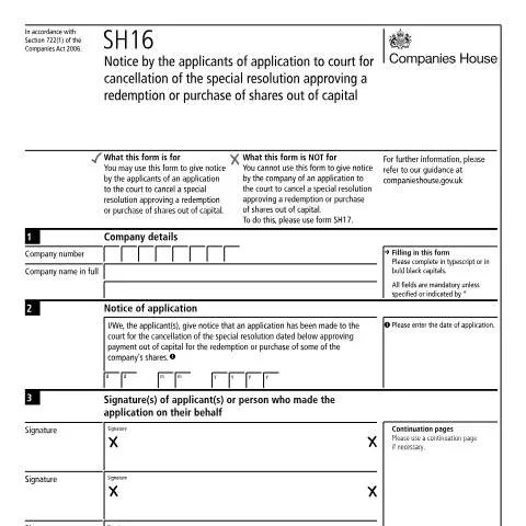 Document preview: Understanding the SH16 Notice for Court Cancellation of Special — Government & admin