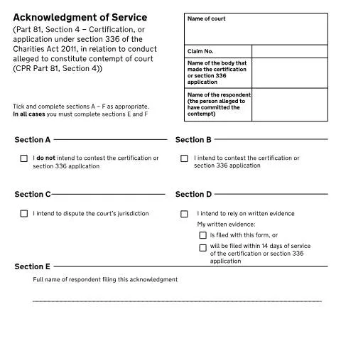 Document preview: Guide to Form N210C: Acknowledgment of Service in UK Legal Proceedings — Government & admin
