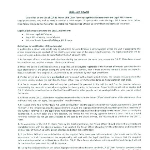 Document preview: Navigating the CLA11 Prison Visit Claim Form for Legal Practitioners — Legal & justice (CERFA n°CLA11)