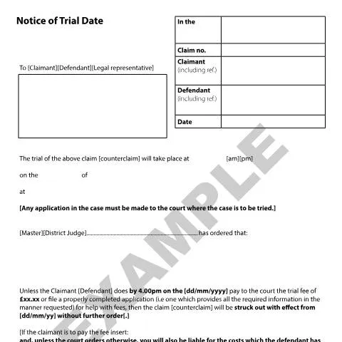 Document preview: Understanding Form N172: Your Guide to the Notice of Trial Date — Legal & justice
