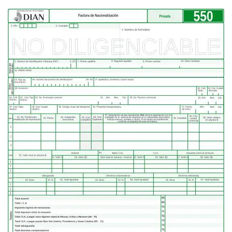 Vista previa del documento Rol crucial de la Factura de Nacionalización F550-2008 — Trámites administrativos (CERFA n°F550-2008)