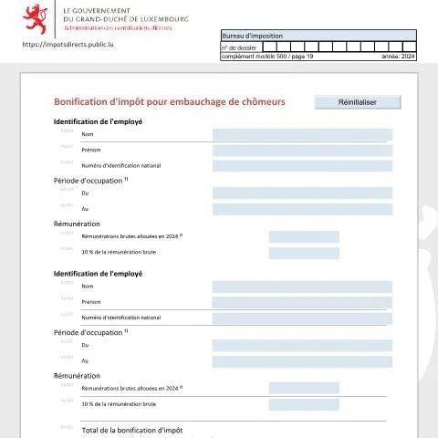 Aperçu du document Optimisez vos recrutements avec la bonification d'impôt pour chômeurs — Impôts & fiscalité (CERFA n°bchomf)