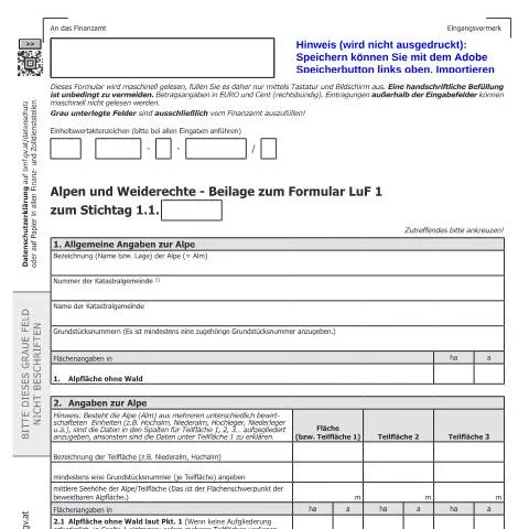 Dokumentvorschau: Einführung in das Formular LuF1-A für Landwirte — Steuern (CERFA n°LuF1-A)