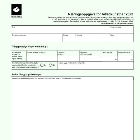 Document preview: RF-1242: En kritisk del av kunstnerens liv i Norge — Skatt & avgifter (CERFA n°RF-1242)