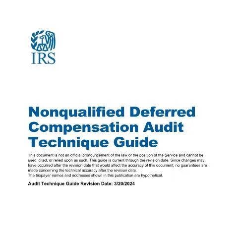 Document preview: Understanding Nonqualified Deferred Compensation with IRS Publication — Taxes (CERFA n°PUB-5528)