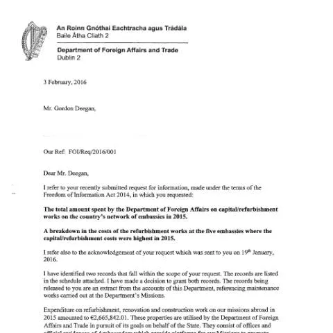 Document preview: Understanding FOI Request 16/001 and Its Implications — Government & admin (CERFA n°REPLY16)