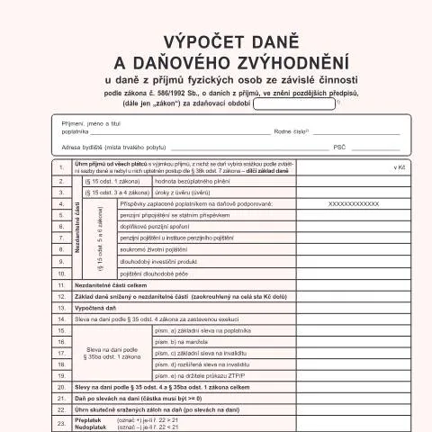 Document preview: Jak správně vyplnit formulář 25 5460/1 pro daň z příjmů — Daně a fiskální záležitosti (CERFA n°25 5460/1)