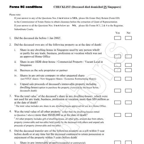 Document preview: Understanding the Conditions for Estate Duty Filing in Singapore — Taxes (CERFA n°CONDITIONS)