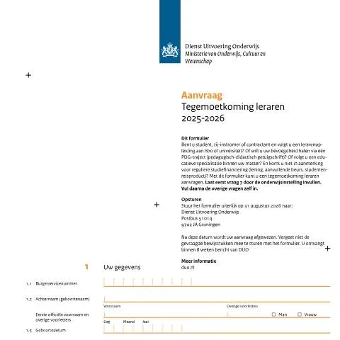 Documentvoorvertoning: Financiële Ondersteuning voor Aankomende Leraren 2025-2026 — Onderwijs & opleiding