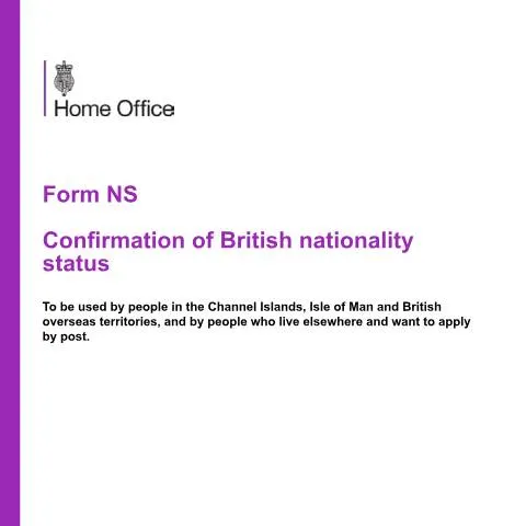 Document preview: British Nationality Confirmation: When You Need Form NS Instead of a — Civil status & identity
