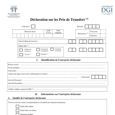 Aperçu du document Importance de la Déclaration sur les Prix de Transfert pour les — Démarches administratives