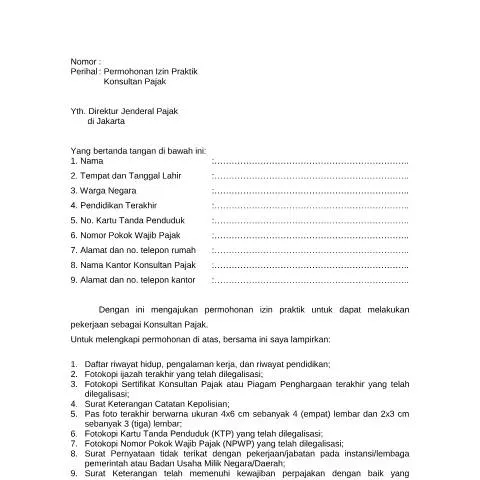 Document preview: Panduan Lengkap Mengisi Formulir Izin Praktik Konsultan Pajak — Pajak & perpajakan (CERFA n°ID-DJP-form-baru-SI)