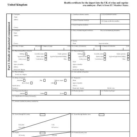 Document preview: Understanding the Health Certificate for Ovine and Caprine Ova and — Government & admin