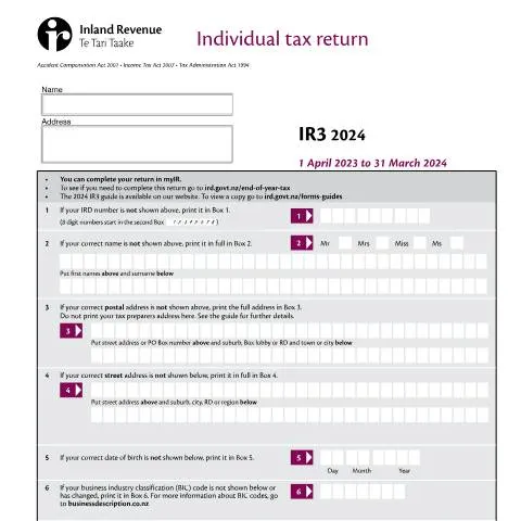 Document preview: Navigating Your IR3 Individual Tax Return in New Zealand — Taxes (CERFA n°IR3)