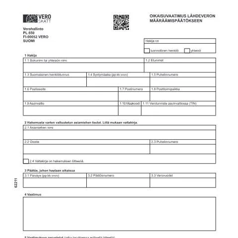 Document preview: Miksi ja milloin tehdä oikaisuvaatimus lähdeveron määräämispäätökseen? — Hallinnolliset asiat (CERFA n°Vero 6221)