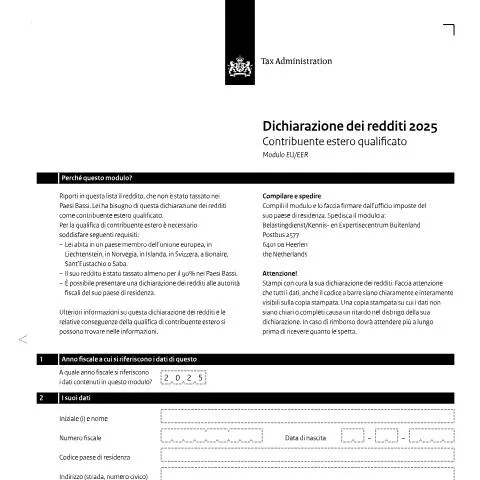 Documentvoorvertoning: Belang van de Inkomensverklaring 2025 Italiaans voor Buitenlandse — Belastingen (CERFA n°ib0591z51folita)
