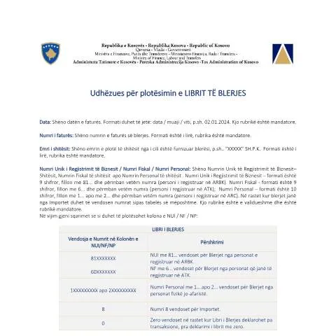 Document preview: Rëndësia dhe plotësimi i LIBRIT TË BLERJES — Tatime & fiskalitet