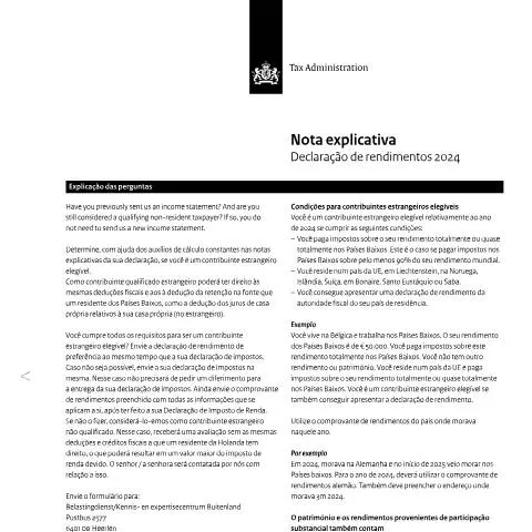 Documentvoorvertoning: Belang van de inkomensverklaring 2024 voor buitenlandse — Belastingen (CERFA n°ib0591t41plpor)