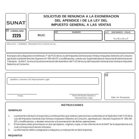 Vista previa del documento Formulario F-2225: Renuncia a la exoneración del Apéndice I — Trámites administrativos (CERFA n°2225)