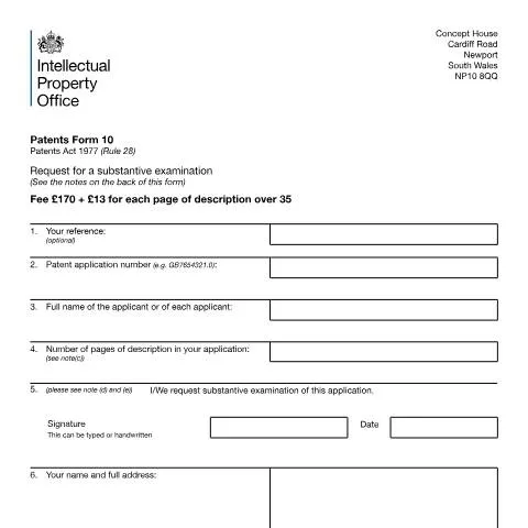 Document preview: How to Request Substantive Examination for Your UK Patent Application — Legal & justice