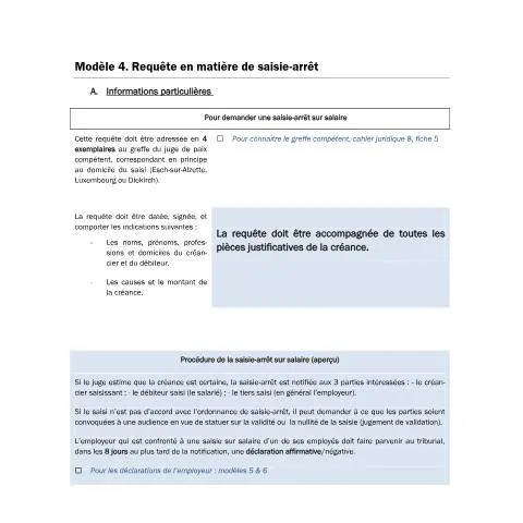 Aperçu du document Modèle de requête de saisie-arrêt pour créances — Démarches administratives (CERFA n°50081b6aa7497_c7_m4_requete_saisie_arret)