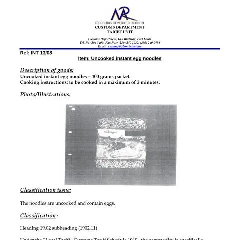 Document preview: The Importance of Classifying Uncooked Instant Egg Noodles — Government & admin (UncookedInstantEggNoodles)