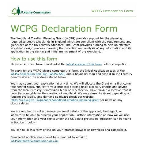 Document preview: How to Apply for Woodland Creation Planning Grant Funding — Government & admin