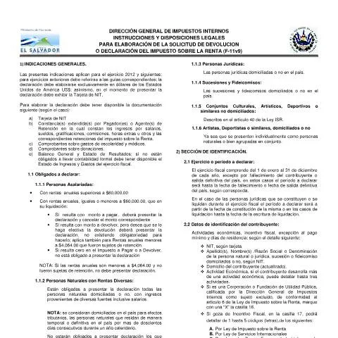 Vista previa del documento Instrucciones para la Declaración del Impuesto sobre la Renta en El — Impuestos (CERFA n°PMHDC8220)