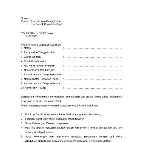 Document preview: Pentingnya Formulir Peningkatan Izin Praktik untuk Konsultan Pajak — Pajak & perpajakan (CERFA n°ID-DJP-form-peningkatan-SI)