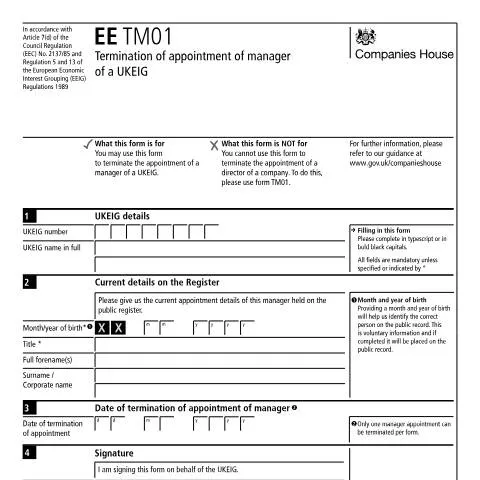 Document preview: Guide to Terminating a UKEIG Manager Appointment — Government & admin