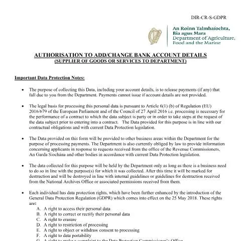 Document preview: Understanding DIR-CR Bank Mandate Forms for Suppliers — Government & admin
