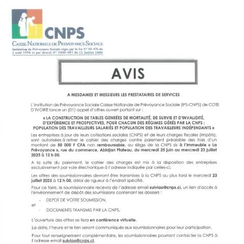 Aperçu du document Renforcement de la Prévoyance Sociale en Côte d'Ivoire — Démarches administratives