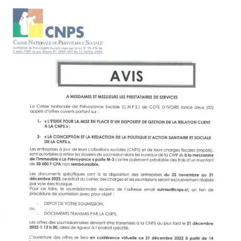 Aperçu du document L'Importance de l'Avis de la CNPS pour la Gestion Sociale — Démarches administratives