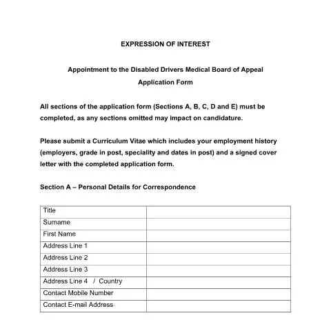 Document preview: Become a Member of the Disabled Drivers Medical Board of Appeal
