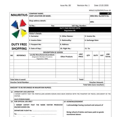 Document preview: Understanding the Duty Paid Invoice (DF5) for Visitors — Government & admin (DF5)