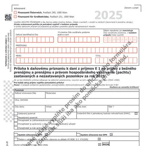 Dokumentvorschau: Wichtige Informationen zum E1b-SK Formular für das Jahr 2025 — Steuern (CERFA n°E1b-SK)