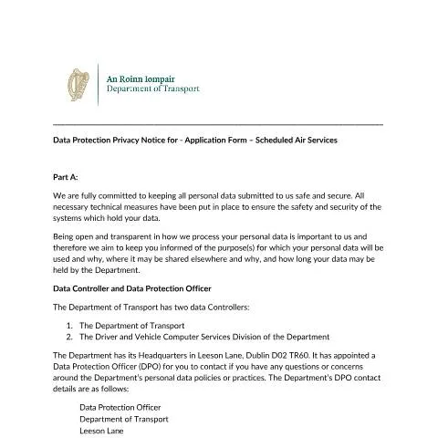 Document preview: Understanding Data Protection in Air Services Applications — Government & admin