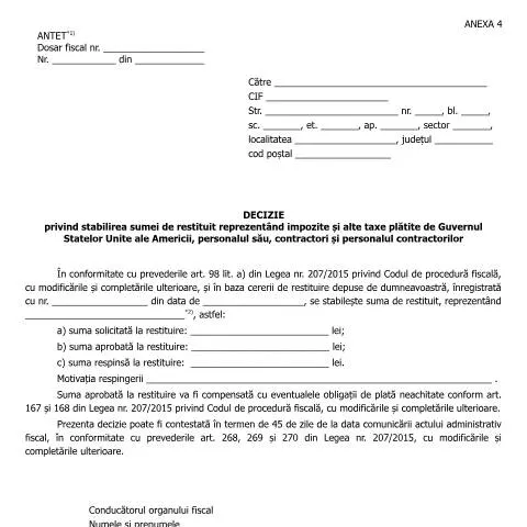Document preview: Restituirea impozitelor conform OPANAF 3199/2017 — Impozite & fiscalitate (CERFA n°A4_OPANAF_3199_2017)