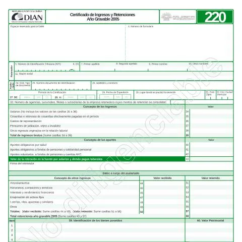 Vista previa del documento Importancia del Certificado de Ingresos y Retenciones 2005 — Impuestos (CERFA n°F220-2006)